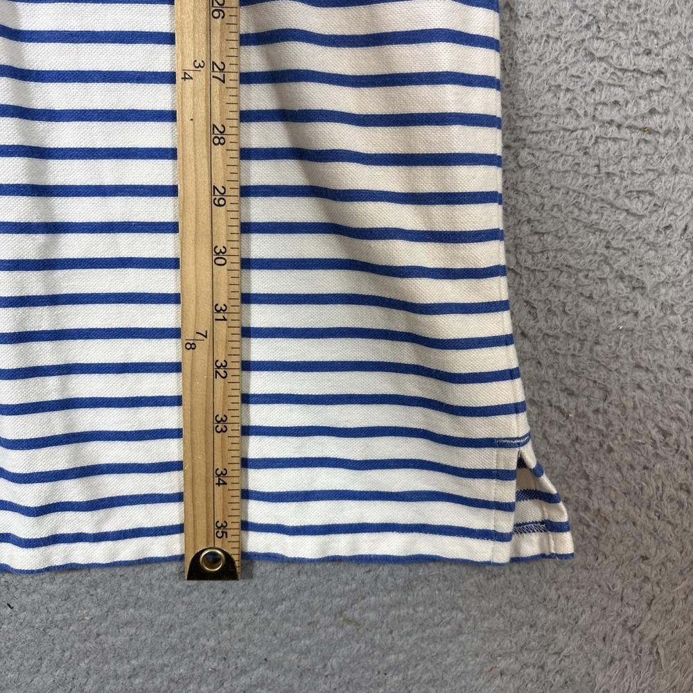 J.CREW Sz XL Striped Mini Dress Blue White V Neck Cap Sleeve Nautical Pullover - Picture 5 of 8